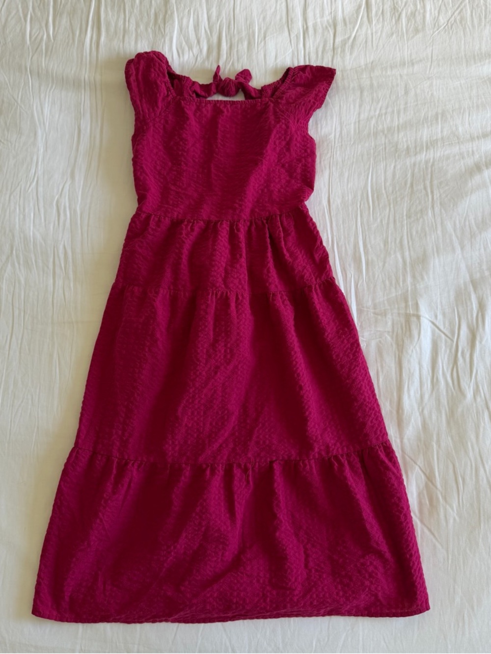 Girls' Fuchsia Tiered Sundress